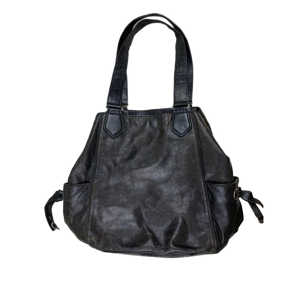 Cole Haan Black Soft Leather Hobo Handbag Purse‎ *